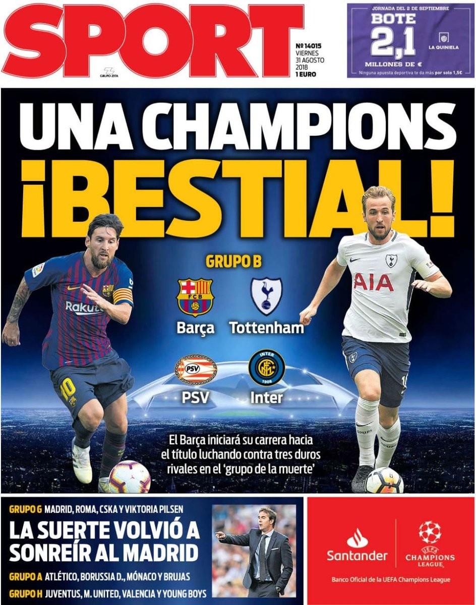غلاف صحيفة سبورت الاسبانية