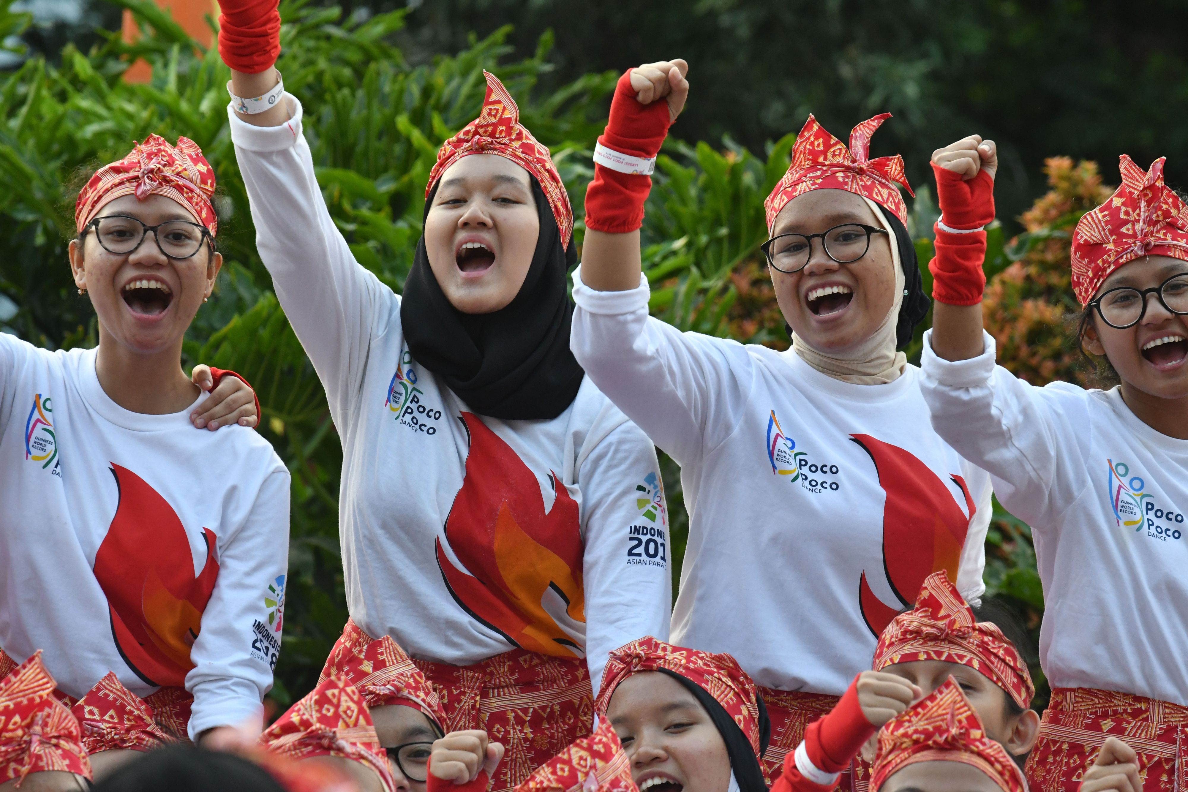 فرحة فى إندونيسيا خلال الاحتفال بدورة الألعاب الآسيوية 2018
