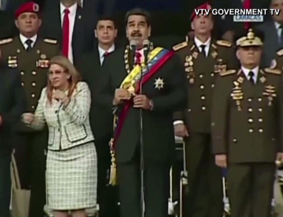 مادورو اثناء محاولة اغتياله