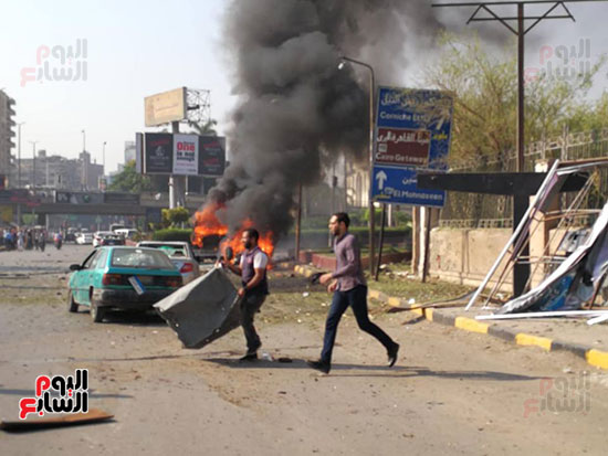 صور انفجار سيارة مطلع كوبرى اكتوبر (14)