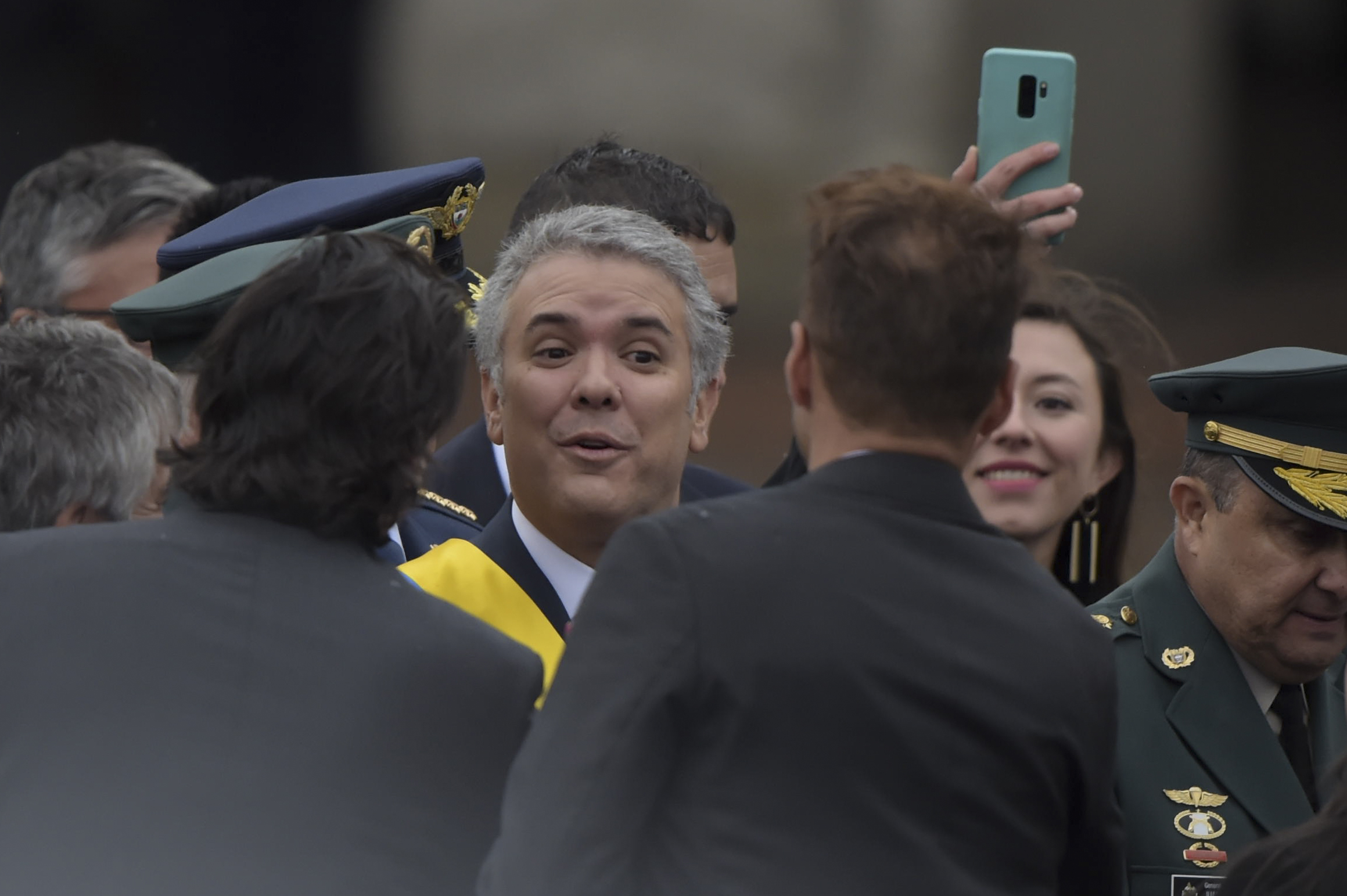 جانب من وصول الرئيس الكولومبى إيفان دوكى 