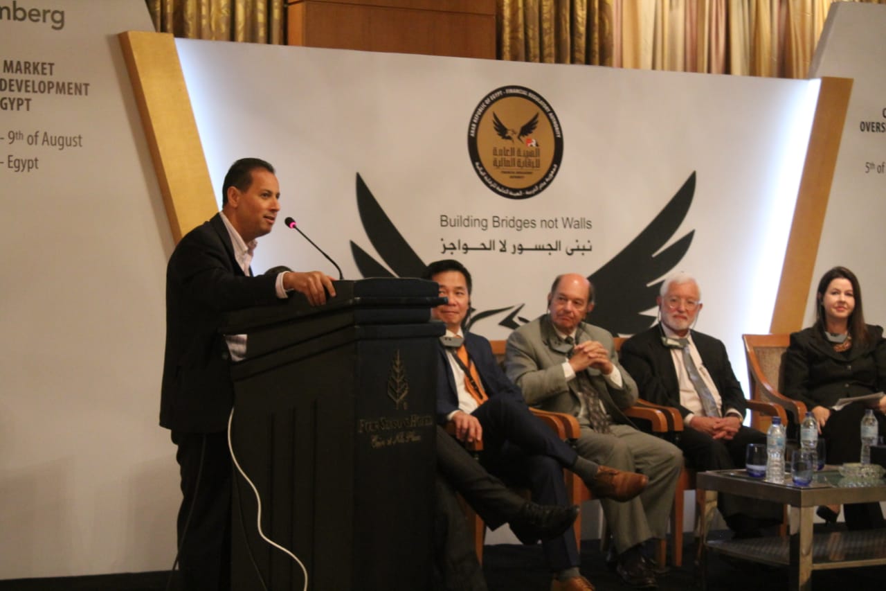 محمد عمران رئيس الرقابة المالية يلقى كلمة ختامية بورشة العمل الدولية