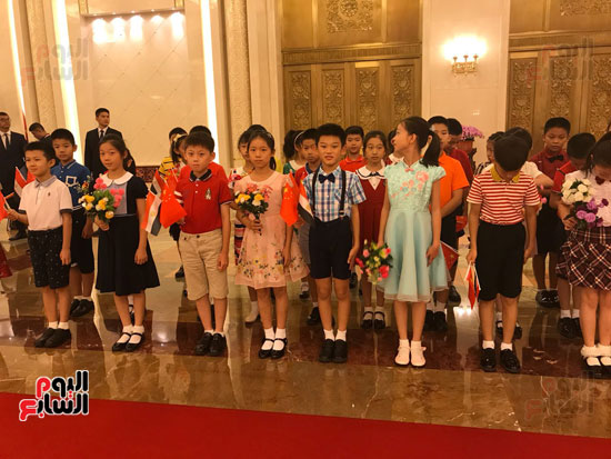 استقبال حافل بانتظار الرئيس السيسي بقاعة الشعب بالعاصمة الصينية بكين (6)
