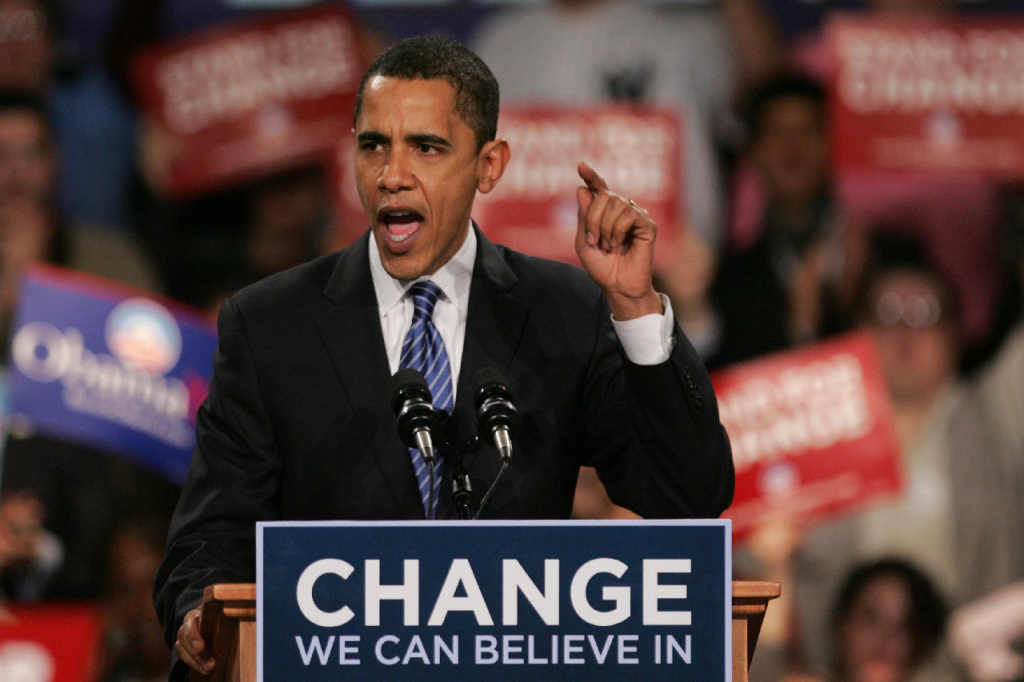أوباما فى حملته الانتخابية