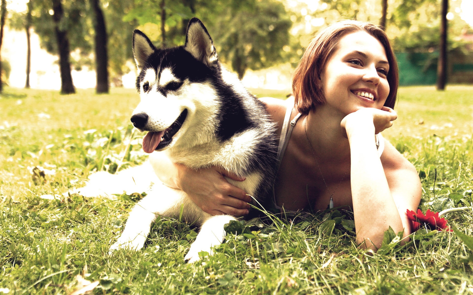woman-her-dog-in-park-250141