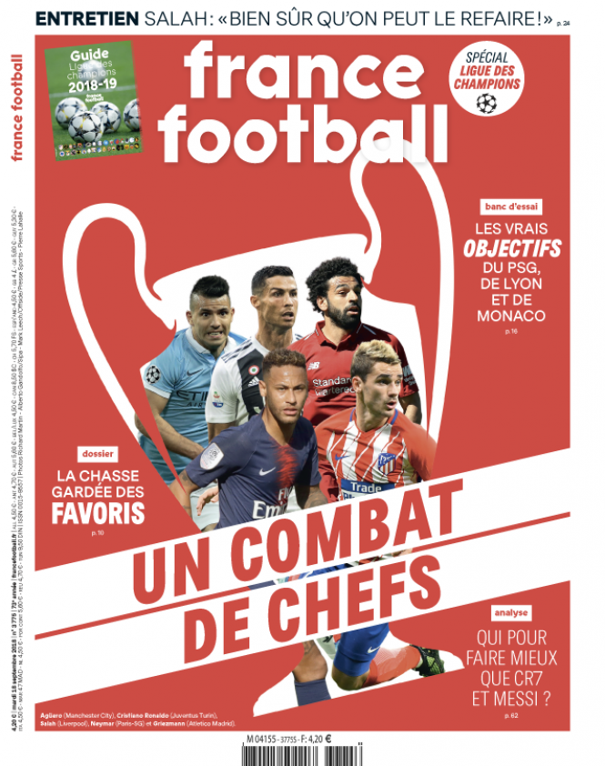 محمد صلاح يتصدر غلاف مجلة فرانس فوتبول الفرنسية