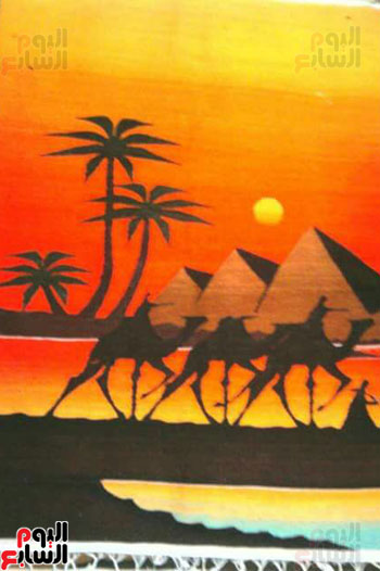 لوحة تعبر عن الأهرامات والأصالة المصرية