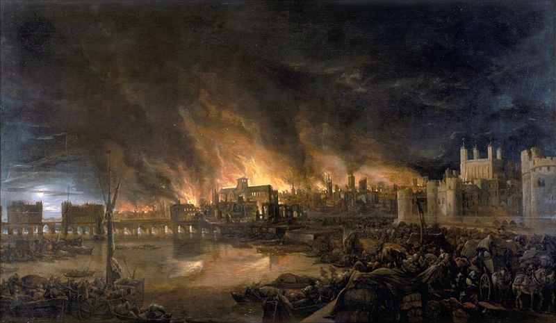رسم تفصيلى لحريق لندن الكبير