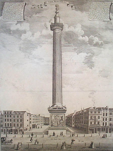 نصب حريق لندن الكبير من تصميم كريستوفر رن وروبرت هوك