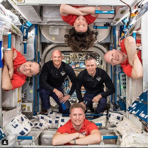الرواد الستة الذين يعملون حالياً على متن المحطة فى الفضاء