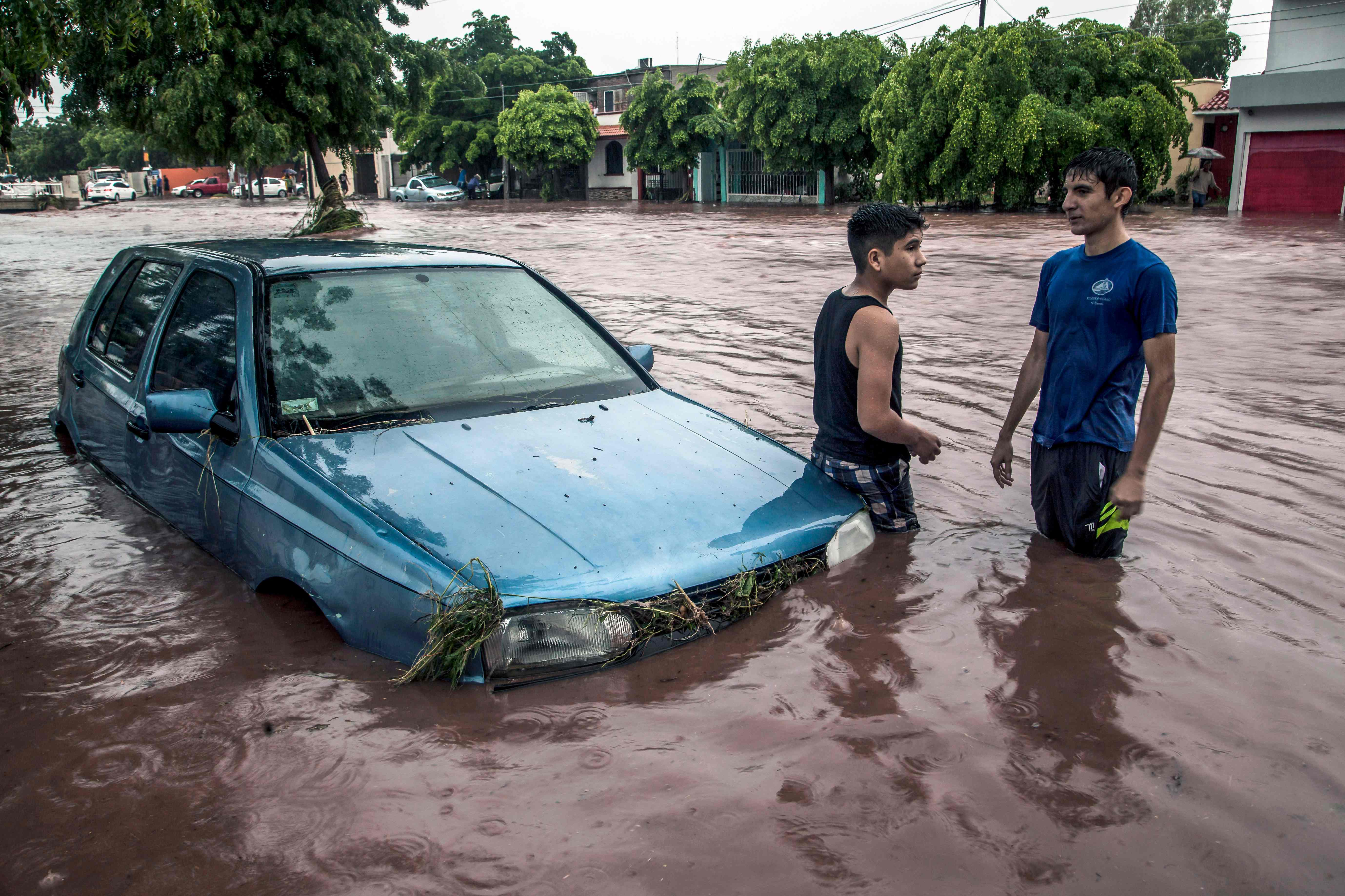  جانب من غرق السيارات فى المكسيك 