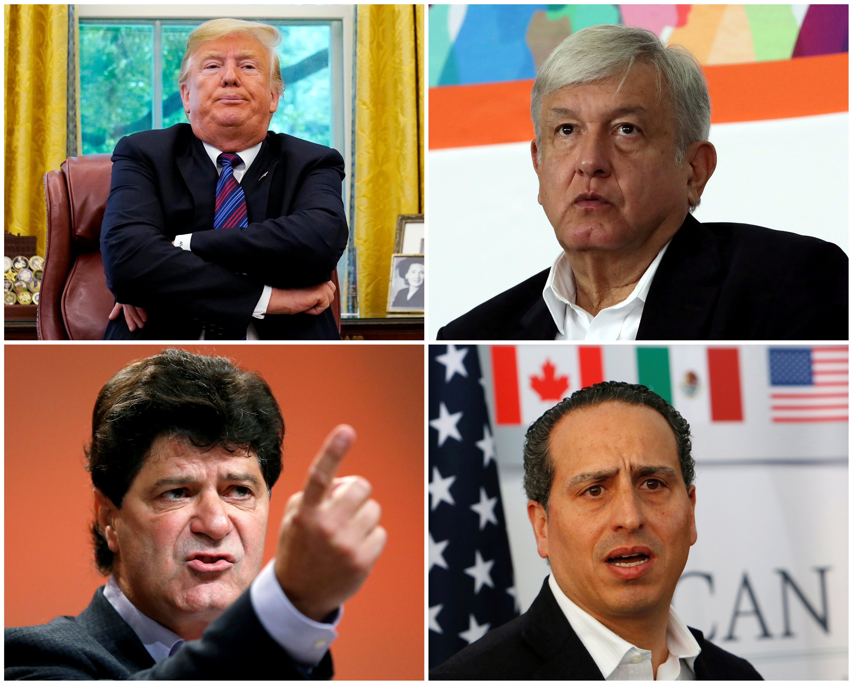 صورة مجمعة للرئيس الأمريكى ورئيس المكسيك ورئيس يونيفر جيري دياس
