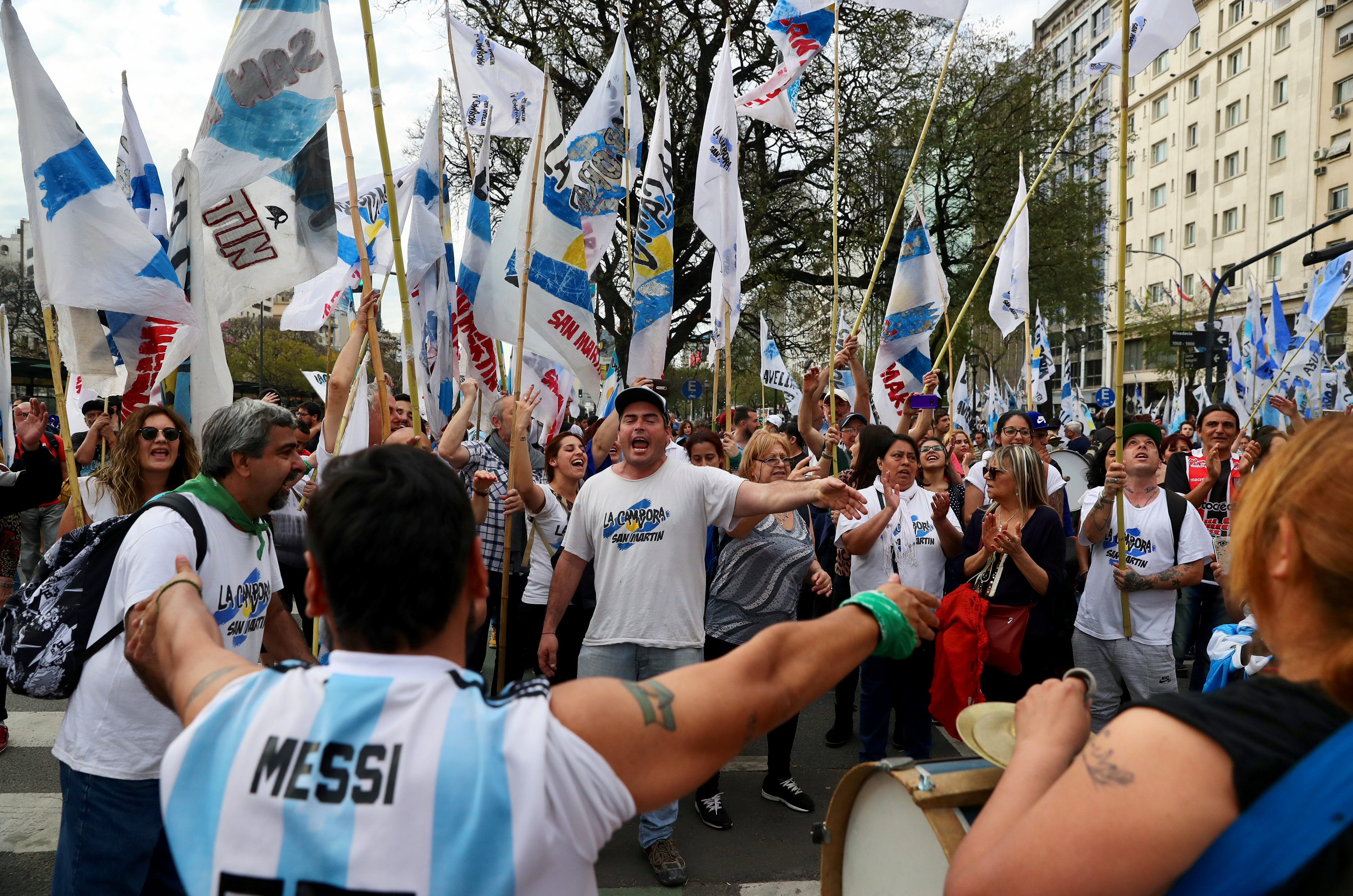 جانب من مظاهرات الأرجنتين 