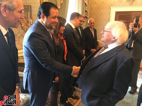 وفد البرلمان المصرى برئاسة عبد العال يلتقى رئيس جمهورية أيرلندا (1)