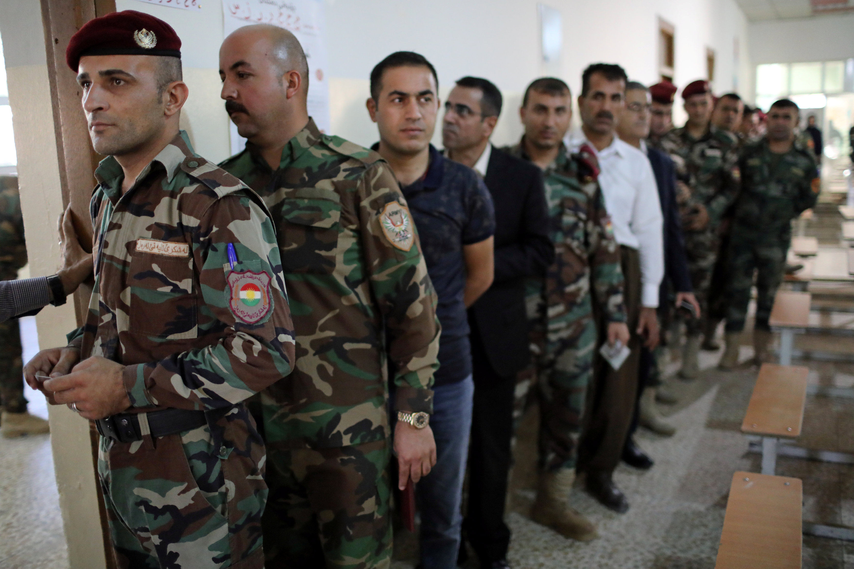 اقبال كثيف من قوات البشمركة العسكرية  الكردية على الانتخابات