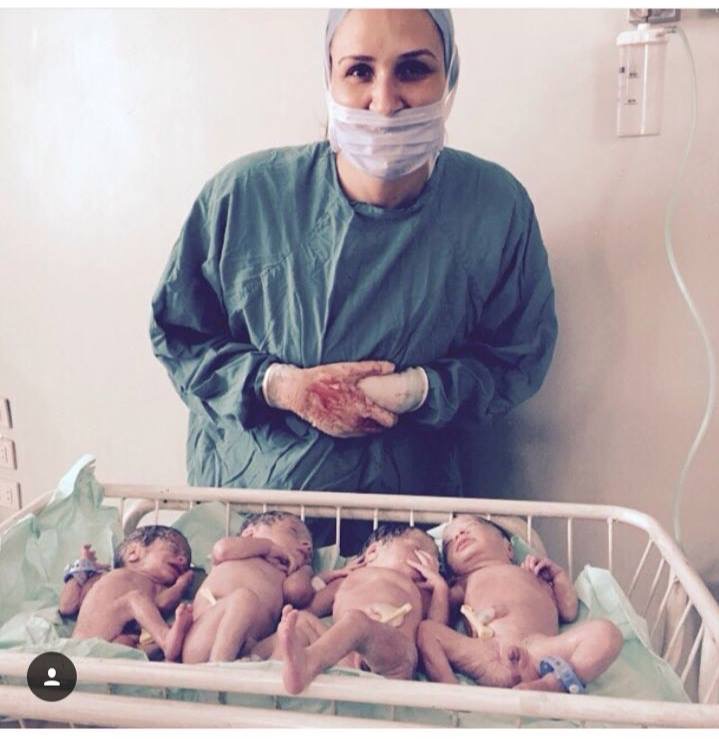 الدكتورة رانيا علوانى عقب عملية الولادة الناجحة