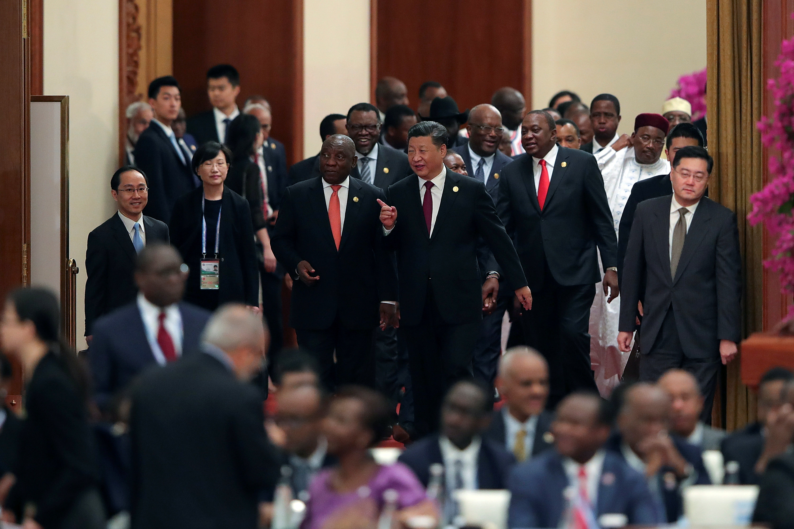 الرئيس الصيني شي جين بينغ والرئيس الجنوب أفريقى سيريل رامافوسا