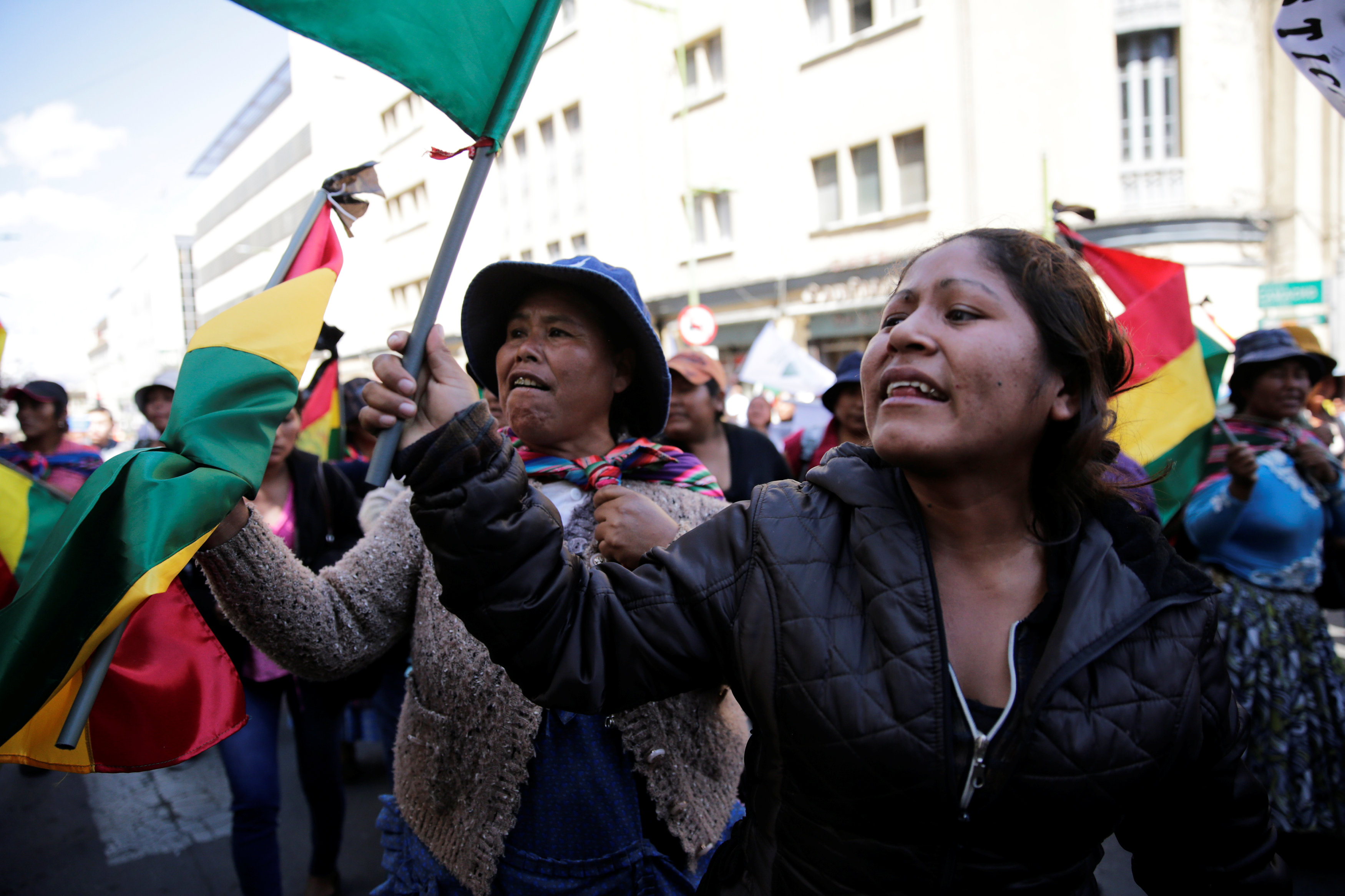 جانب من مظاهرات البوليفيين 