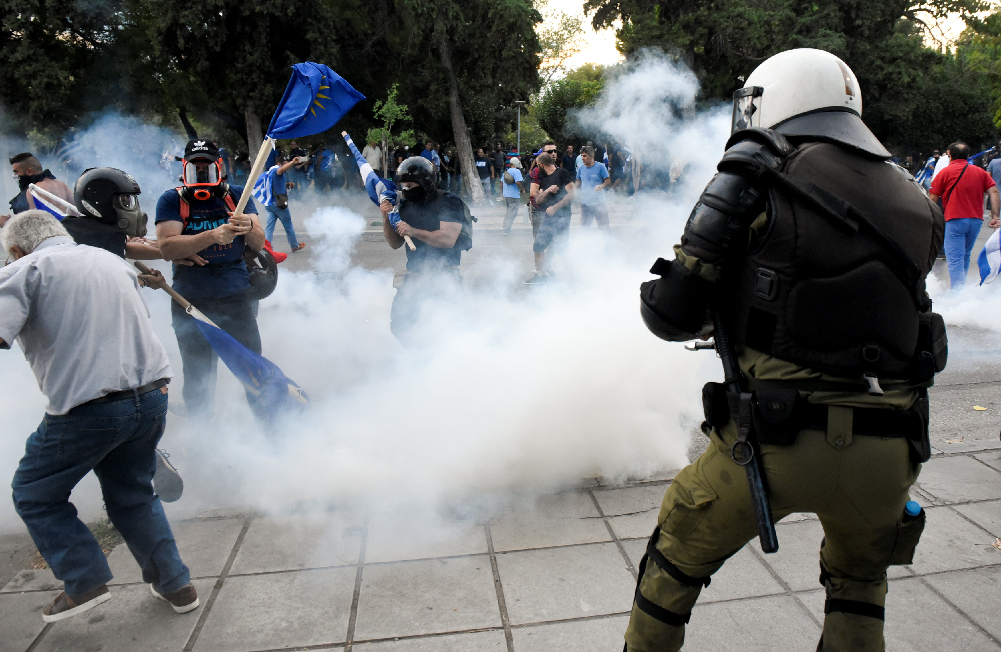 جانب من قمع الشرطة اليونانية 