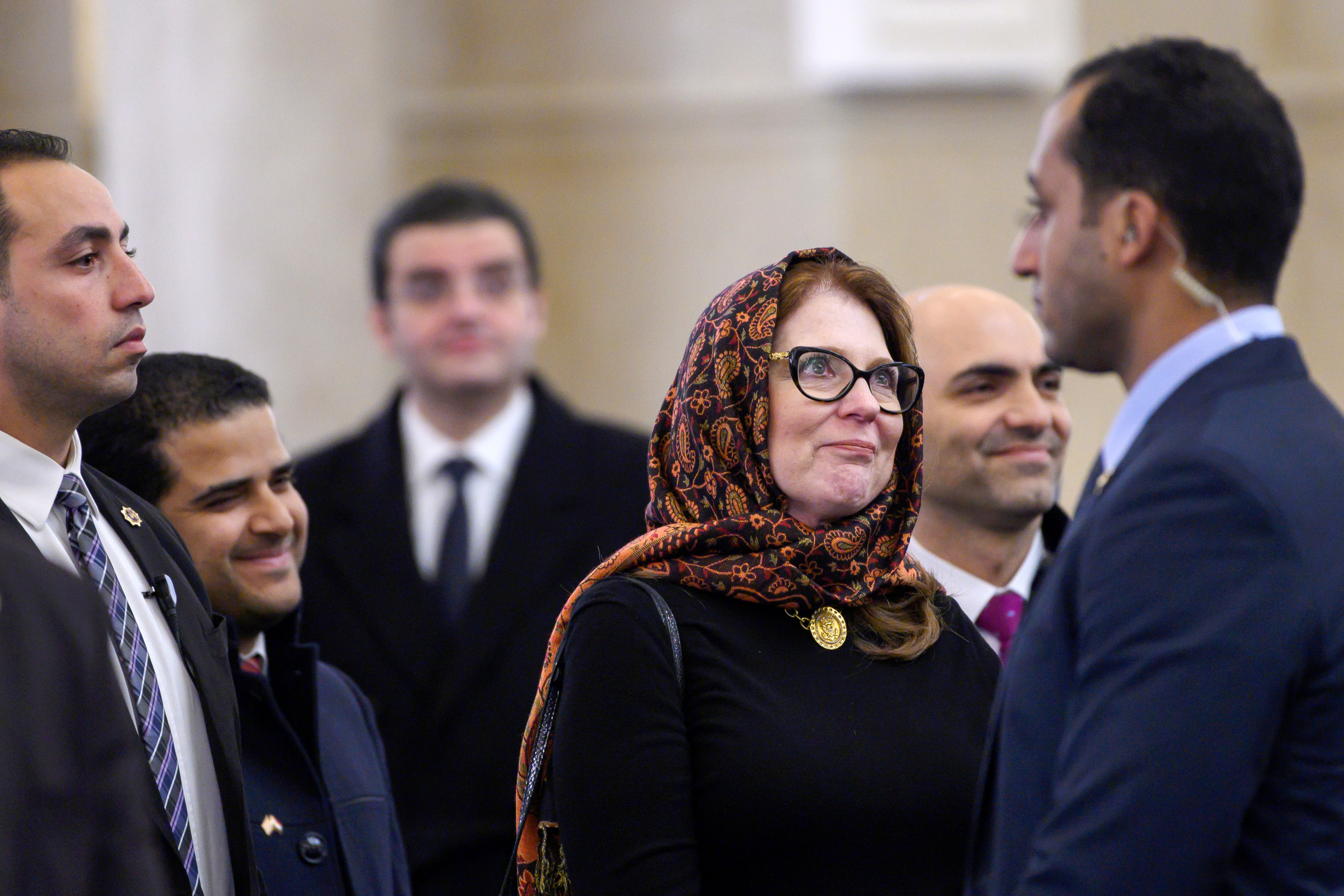 زوجة وزير الخارجية الأمريكى فى مسجد الفتاح العليم