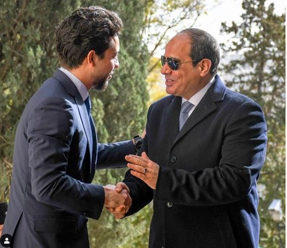 الأمير حسين بن على برفقة الرئيس السيسى