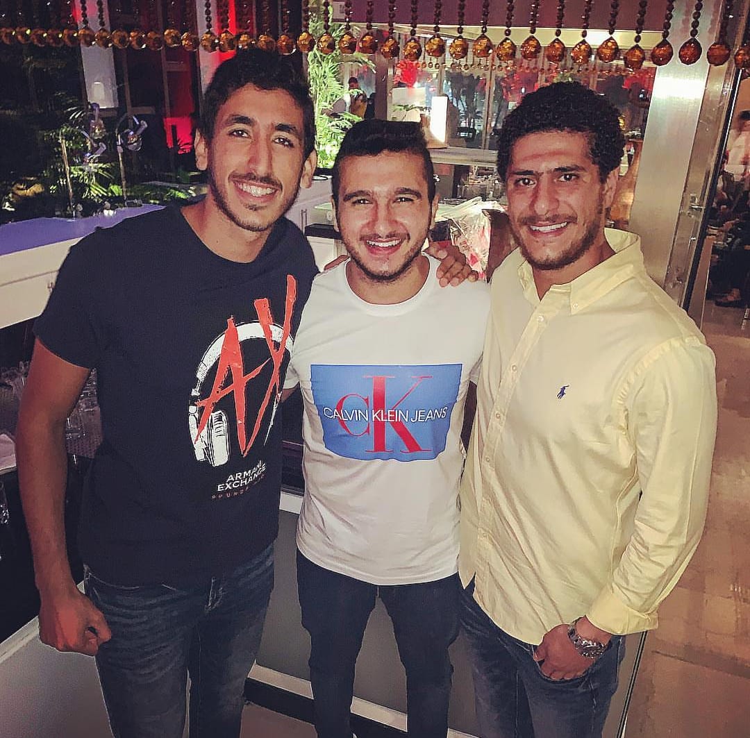 يحيى خالد مع أصدقاؤه  لاعبى الزمالك كريم باسم السبكى و كريم أيمن