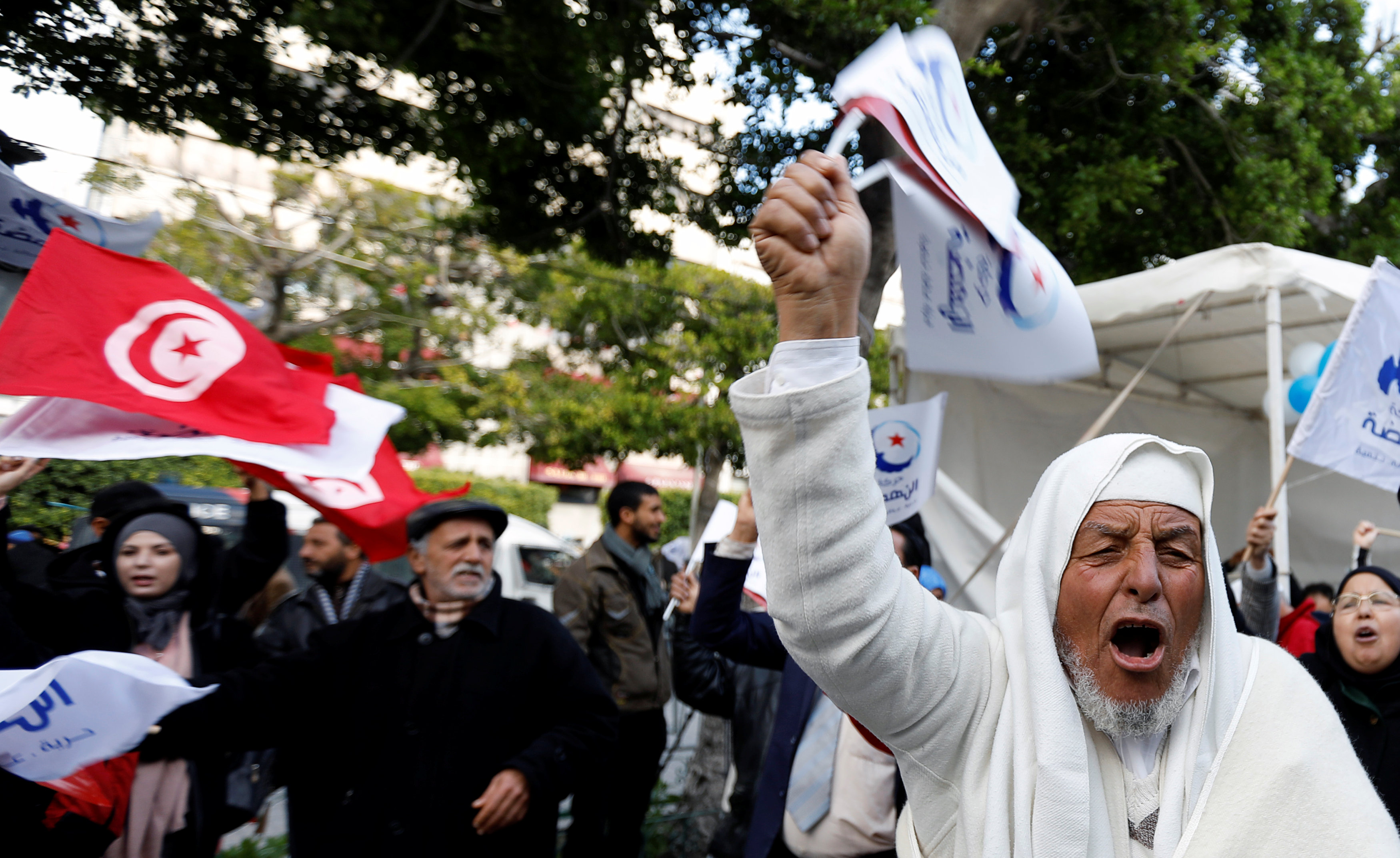 أحد أنصار النهضة يشارك فى التظاهرات