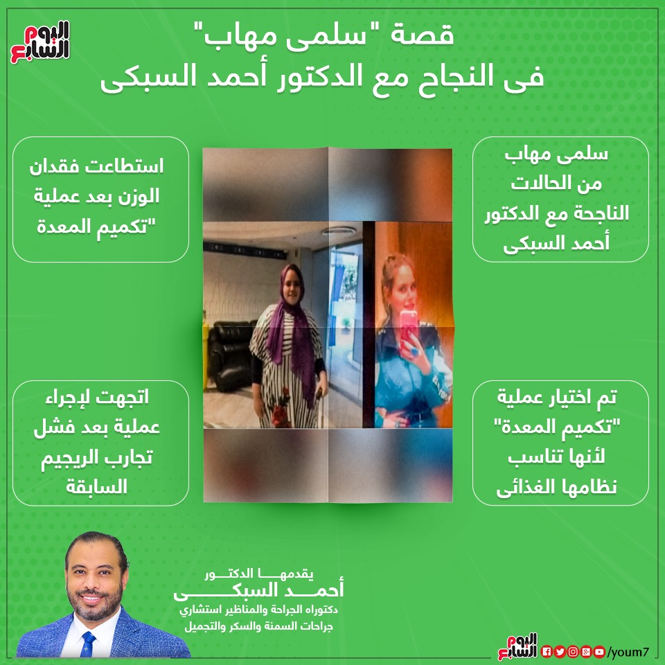إنفو جراف للدكتور أحمد السبكى حول قصة نجاح سلمى 
