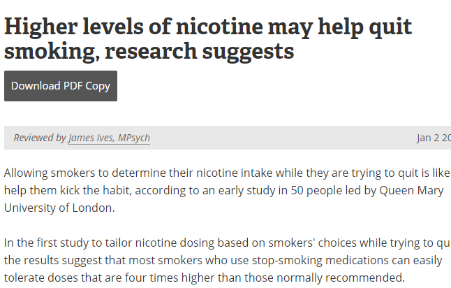 الاقلاع عن التدخين باستخدام النيكوتين