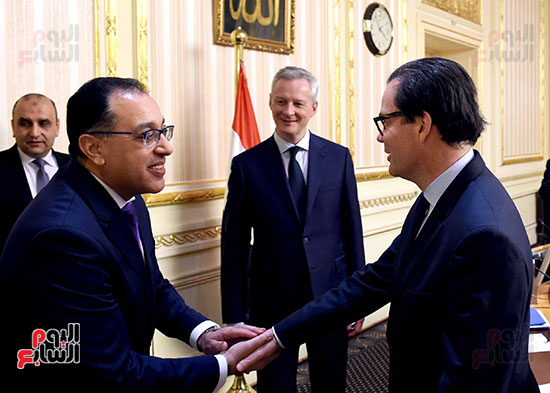 مصطفى مدبولى وبرونو لومير وزير الاقتصاد والمالية الفرنسي (2)