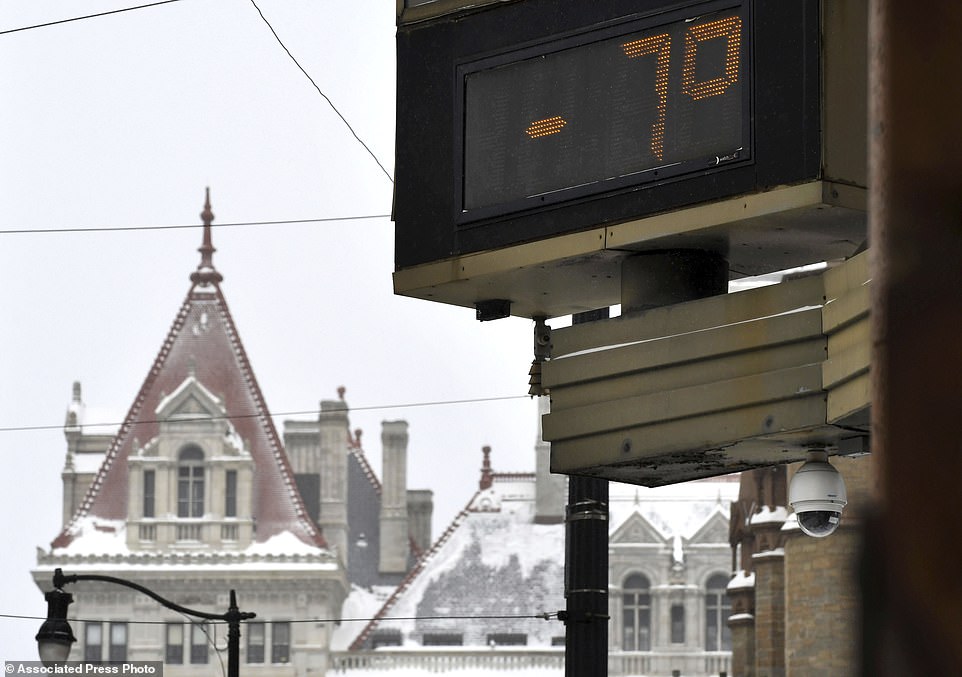 درجة الحرارة 7 فهرنهايت تحت الصفر فى نيويورك