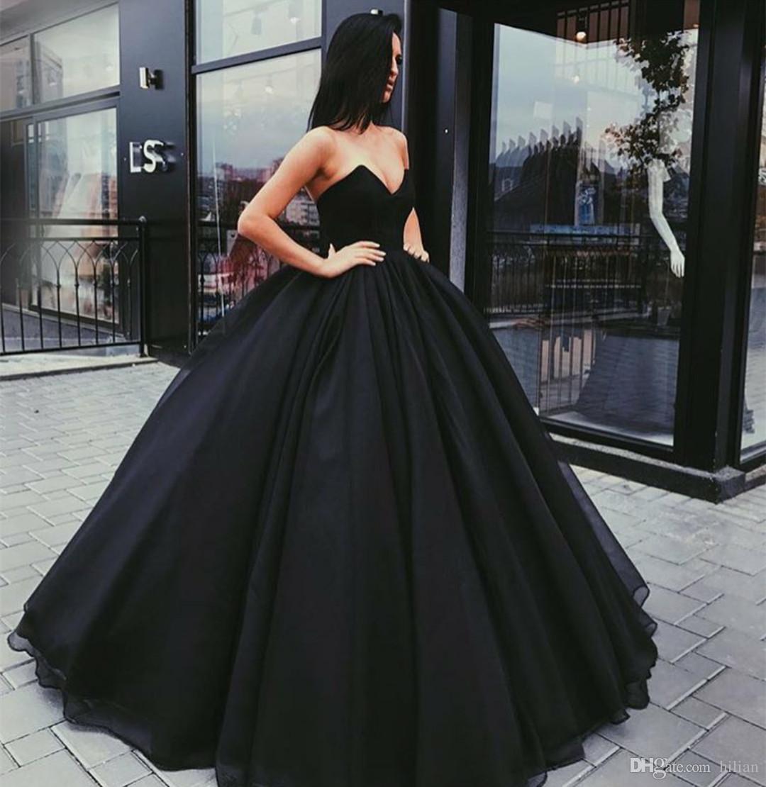 black-full-length-ball-gown-strapless-long