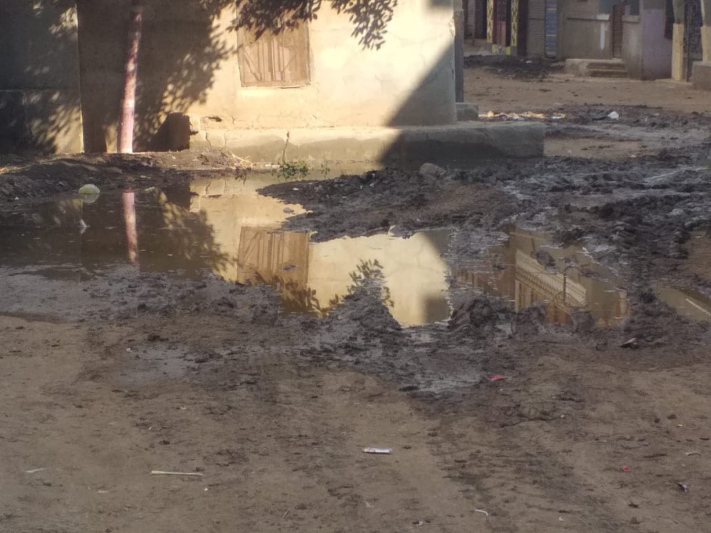الصرف الصحي يغرق شوارع قرية كوم الأشراف بالشرقية (2)