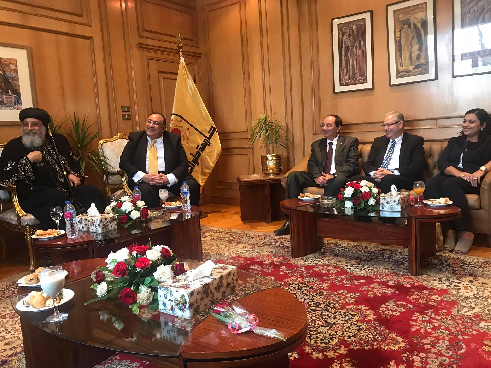 البابا تواضروس يصل جامعة حلوان لإلقاء كلمة فى حب مصر اليوم السابع