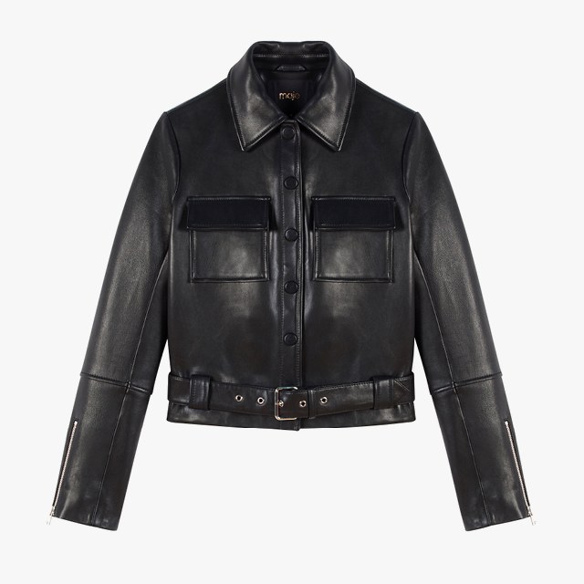 Maje buttoned leather jacket