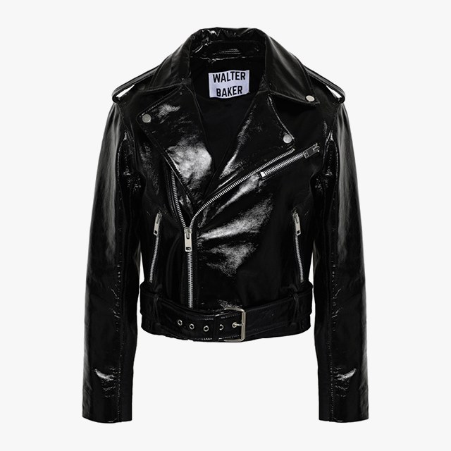 W118 By Walter Baker Chrystal crinkled patent-leather jacket