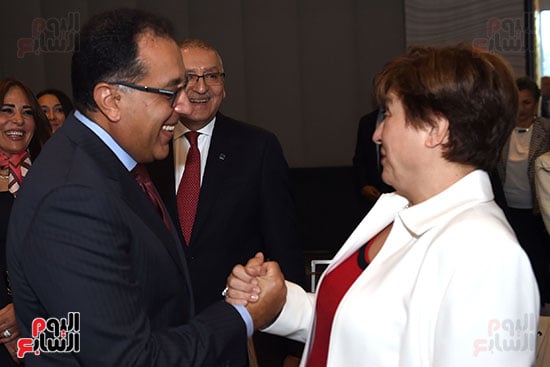 مصطفى مدبولى رئيس الوزراء يلتقى رئيسة صندوق النقد الدولى (2)