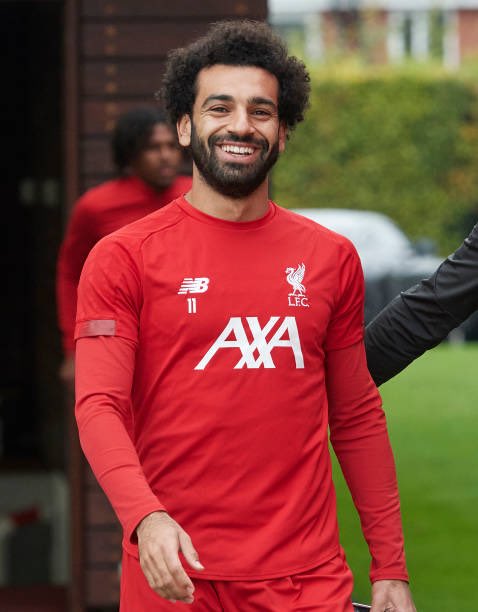 محمد صلاح خلال تدريبات ليفربول