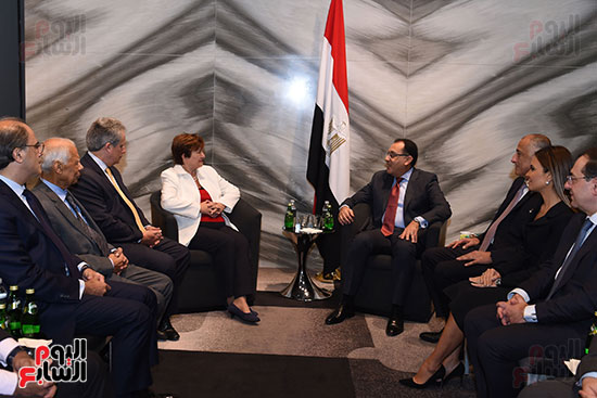 مصطفى مدبولى رئيس الوزراء يلتقى رئيسة صندوق النقد الدولى (3)