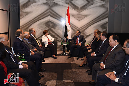 مصطفى مدبولى رئيس الوزراء يلتقى رئيسة صندوق النقد الدولى (4)