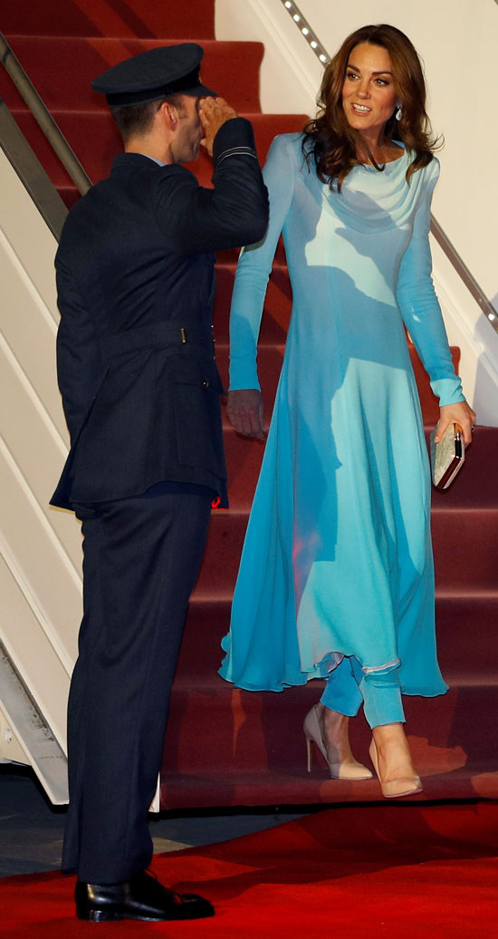 لحظة استقبال الأمير وليام وزوجته