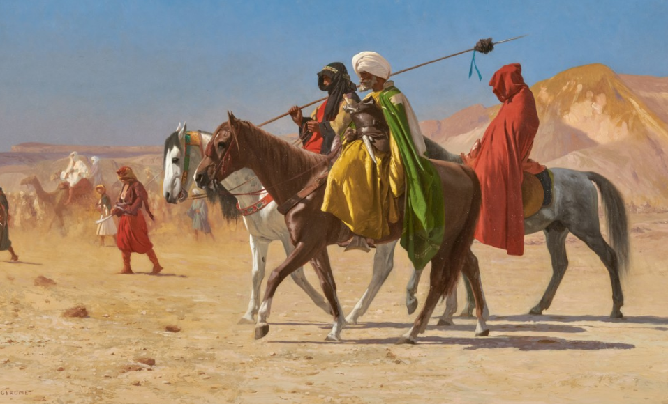 لوحة الفرسان فى  الصحراء