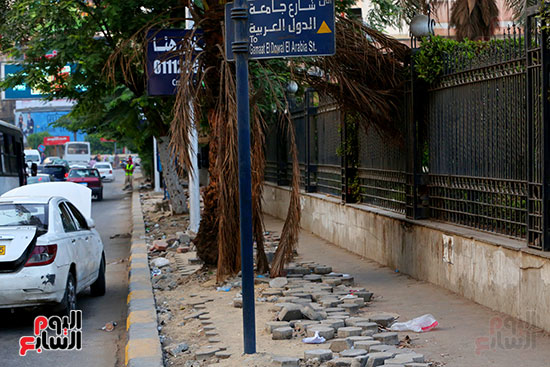 تكسير أرصفة شارع البطل أحمد عبد العزيز بالدقى (9)