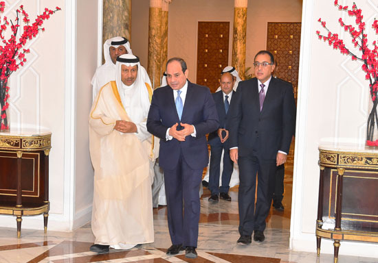 استقبال الرئيس عبد الفتاح السيسي للشيخ جابر المبارك الحمد الصباح، رئيس مجلس الوزراء الكويتي (6)