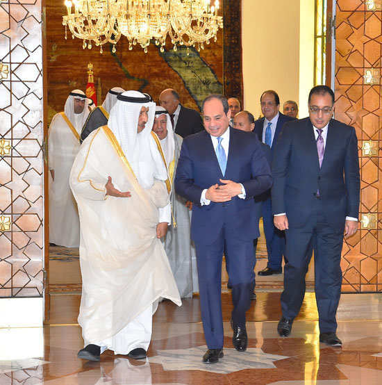 استقبال الرئيس عبد الفتاح السيسي للشيخ جابر المبارك الحمد الصباح، رئيس مجلس الوزراء الكويتي (5)