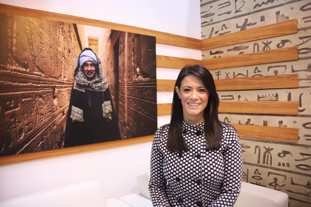 الدكتورة رانيا المشاط داخل الجناح المصرى بمعرض اليابان الدولى للسياحة
