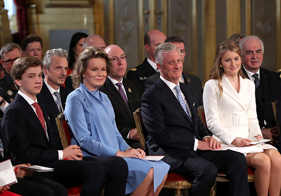 العائلة المالكة فى بلجيكا خلال الاحتفال بعيد ميلاد الأميرة