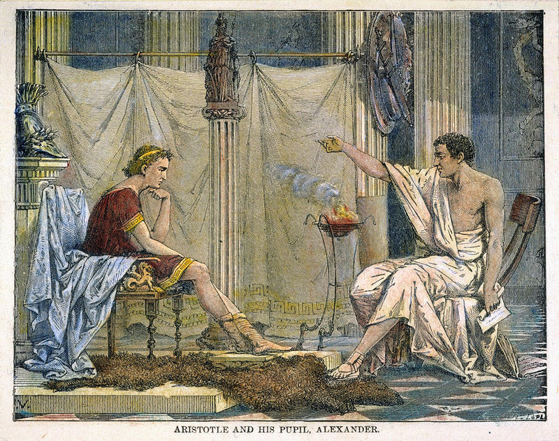 الإسكندر وأرسطو في مجلس العلم