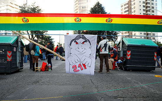 الاحتجاج ضد الرئيس البوليفى فى لاباز