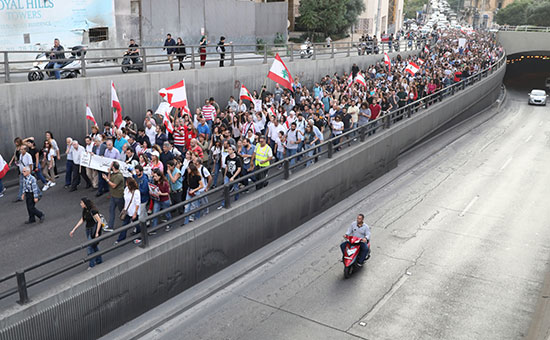 مسيرات احتجاجية فى لبنان